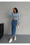 MAXI BOY KOYU MAVİ DENIM ETEK