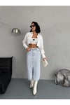 MAXI BOY YIRTMAÇLI SNOW WASH JEAN ETEK
