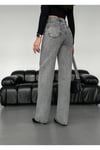 WİDE-LEG GENİŞ PAÇA GREY SNOW WASH DENİM PANTOLON