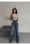 YAN DİKİŞ DETAYLI WİDE-LEG TİNT JEAN
