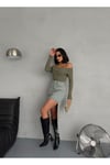 YAN YIRTMAÇLI TİNT MAXI DENIM ETEK