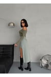 YAN YIRTMAÇLI TİNT MAXI DENIM ETEK
