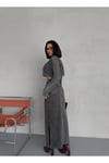 YANLARDAN YIRTMAÇLI FÜME JEAN MAXI ETEK