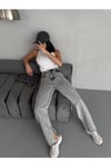 YIRTMAÇ DETAYLI BORU PAÇA   GREY SNOW WASH JEAN