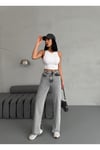 YIRTMAÇ DETAYLI BORU PAÇA   GREY SNOW WASH JEAN