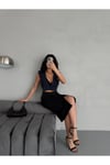 YIRTMAÇLI MİDİ BOY LİKRALI  JEAN ETEK