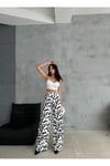 ZEO BASİC BAGGY PANTOLON BEYAZ&SİYAH İNEK DESENLİ