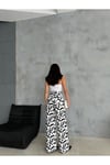 ZEO BASİC BAGGY PANTOLON BEYAZ&SİYAH İNEK DESENLİ