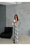 ZEO BASİC BAGGY PANTOLON BEYAZ&SİYAH İNEK DESENLİ
