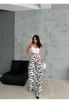 ZEO BASİC BAGGY PANTOLON BEYAZ&SİYAH İNEK DESENLİ