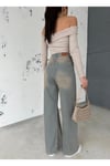 ZEO BASİC DENİM BAGGY PANTOLON YANDAN ÇAPRAZ DİKİŞLİ BEJ TİNTLİ