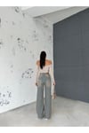 ZEO BASİC DENİM BAGGY PANTOLON YANDAN ÇAPRAZ DİKİŞLİ BEJ TİNTLİ