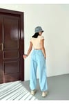 ZEO BASİC PARAŞÜT KUMAŞ KARGO CEPLİ BEL VE PAÇA LASTİKLİ PANTOLON BEBEK MAVİSİ