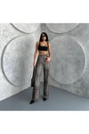 ZEO BASİC WİDE-LEG PANTOLON LEOPAR DESNLİ BEJ