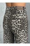 ZEO BASİC WİDE-LEG PANTOLON LEOPAR DESNLİ BEJ