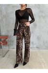 ZEO BASİC WİDE-LEG PANTOLON LEOPAR DESENLİ