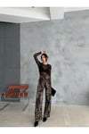 ZEO BASİC WİDE-LEG PANTOLON LEOPAR DESENLİ
