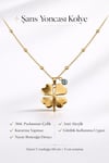 Lolajewerly Luxury Steel Gold Renk Çelik Nazar Boncuklu Yonca Kolye