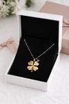 Lolajewerly Luxury Steel Gold Renk Çelik Nazar Boncuklu Yonca Kolye