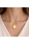 luxury steel gold renk kutup yıldızı kolye