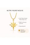 luxury steel gold renk kutup yıldızı kolye