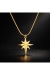 luxury steel gold renk kutup yıldızı kolye