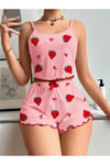 Kadın Desenli Pamuk Pijama Takımı