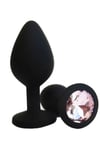 NOXXX Silikon Anal Plug Taşlı Medium – 8 cm / 3 cm Çap, Şık Taş Detaylı
