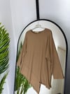 Asimetrik Model Likralı Penye Tunik