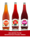 Doğal Karadut Şerbeti 1 Litre & Doğal Üzüm Şırası 1 Litre & Doğal Demirhindi Şerbeti 1 Litre 3'lü Set