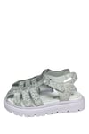 Kız Çocuk Sandalet Gümüş Hakiki Deri Esnek Yazlık Ortopedik Taban
