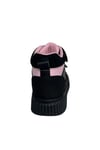 Kız Çocuk Spor Ayakkabısı – Siyah-Pembe Hakiki Deri, Anatomik Taban, çift cırt cırt bant, simli/pullu panel, pembe süet yaka detayı, kalın tırtıklı (ribbed) taban (26-36 Numara)şenler bebe world kids Ortopedik Çocuk Ayakkabısı