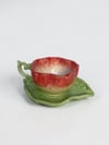 Garden Rose Cup & Leaf Saucer