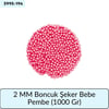 2 Mm Boncuk Şeker Bebe Pembe   (1000 Gr)