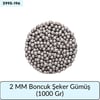 2 Mm Boncuk Şeker Gümüş   (1000 Gr)