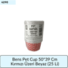 Bens Pet Cup 50*39 Cm Kırmızı Üstü Beyaz (25 Lİ)
