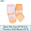 Bens Pet Cup 50*39 Cm Turuncu Üstü Beyaz Pu.(25Lİ)