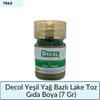 Decol Yeşil Yağ Bazlı Lake Toz Gıda Boyası  (7 GR)