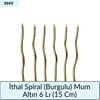 İthal Spiral (Burgulu) Mum Altın 6 Lı   (15 Cm)