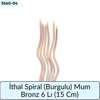 İthal Spiral (Burgulu) Mum Bronz 6 Lı   (15 Cm)