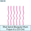 İthal Spiral (Burgulu) Mum Fuşya 6 Lı   (15 Cm)