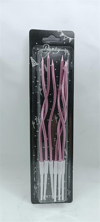 İthal Spiral (Burgulu) Mum Fuşya 6 Lı   (15 Cm)