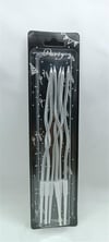 İthal Spiral (Burgulu) Mum Gümüş 6 Lı   (15 Cm)