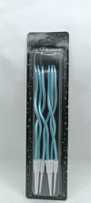 İthal Spiral (Burgulu) Mum Mavi 6 Lı   (15 Cm)