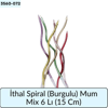 İthal Spiral (Burgulu) Mum Mix 6 Lı  (15 Cm)