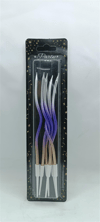İthal Spiral (Burgulu) Mum Mix 6 Lı  (15 Cm)