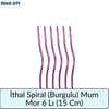 İthal Spiral (Burgulu) Mum Mor 6 Lı  (15 Cm)