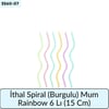 İthal Spiral (Burgulu) Mum Rainbow 6 Lı  (15 Cm)