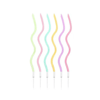 İthal Spiral (Burgulu) Mum Rainbow 6 Lı  (15 Cm)