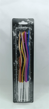 İthal Spiral (Burgulu) Mum Renkli  6 Lı   (15 Cm)